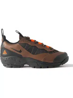Nike - ACG Air Mada Rubber-Trimmed Leather and Mesh Hiking Sneakers - Men - Brown - US 7