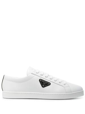 Prada Brushed leather low-top sneakers - Wit