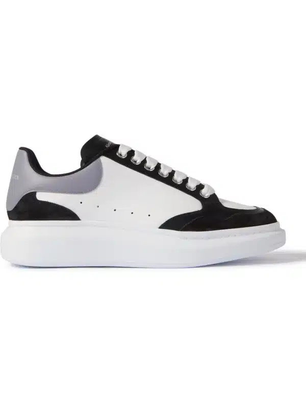 Alexander McQueen - Exaggerated-Sole Suede-Trimmed Leather Sneakers - Men - Black - EU 42