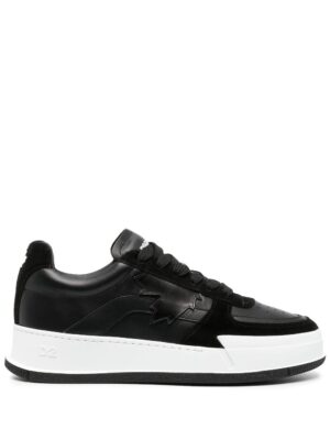 Dsquared2 two-tone lace-up leather sneakers - Zwart
