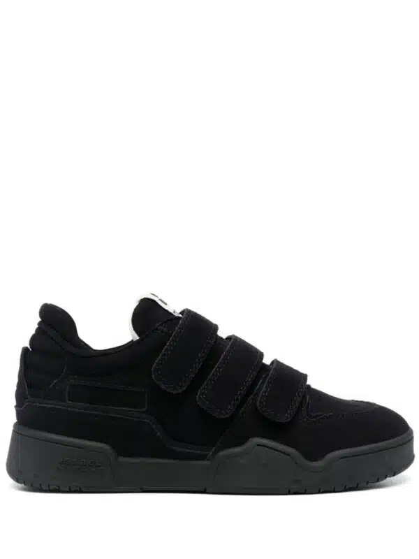 ISABEL MARANT logo-patch leather sneakers - Zwart