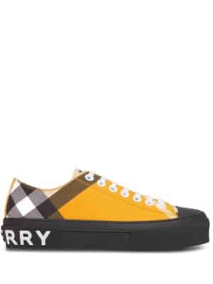 Burberry Geruite sneakers - Geel