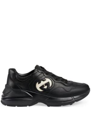 Gucci Rython leather sneakers - Zwart