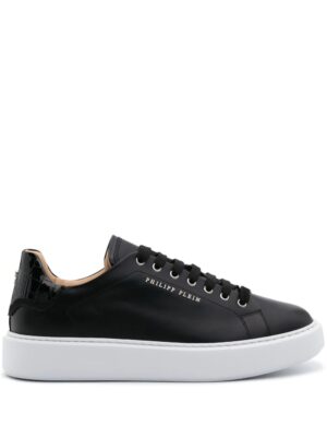 Philipp Plein Hexagon leren sneakers - Zwart