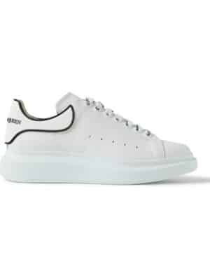 Alexander McQueen - Exaggerated-Sole Rubber-Trimmed Leather Sneakers - Men - White - EU 41