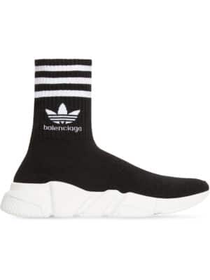 Balenciaga - adidas Speed Light Logo-Jacquard Stretch-Knit Slip-On Sneakers - Men - Black - EU 40