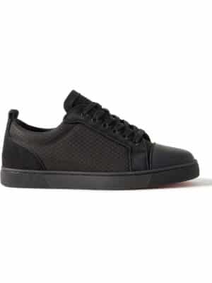 Christian Louboutin - Louis Junior Suede and Leather-Trimmed Ripstop Sneakers - Men - Black - EU 42