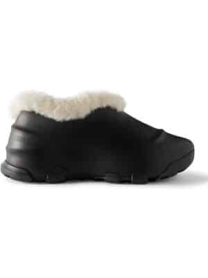 Givenchy - Monumental Mallow Shearling-Lined Rubber Slip-On Sneakers - Men - Black - EU 45