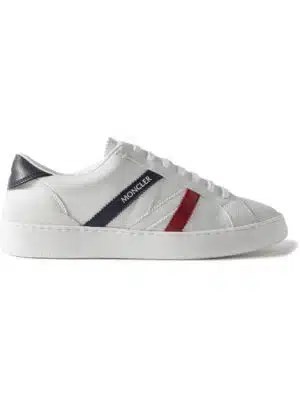 Moncler - Monaco M Striped Leather Sneakers - Men - White - EU 41.5