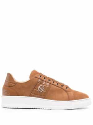 Philipp Plein Sneakers met logoplakkaat - Bruin