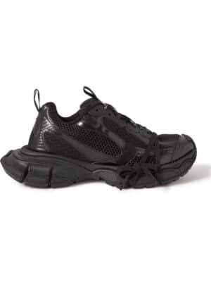 Balenciaga - 3XL Distressed Mesh and Rubber Sneakers - Men - Black - EU 43
