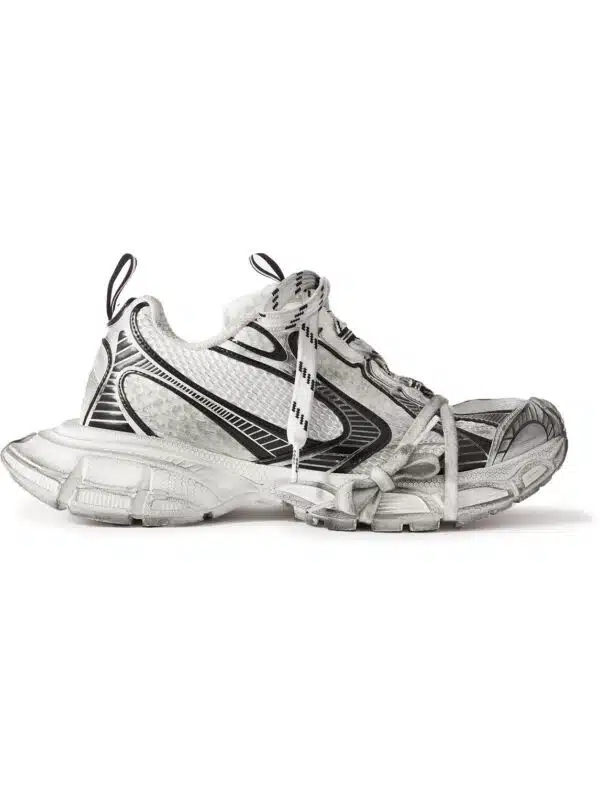 Balenciaga - 3XL Distressed Mesh and Rubber Sneakers - Men - White - EU 39