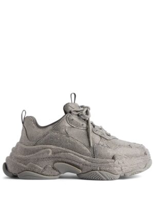 Balenciaga Triple S sneakers verfraaid met stras - Grijs