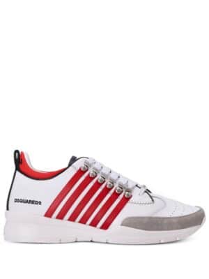 Dsquared2 Legendary striped leather sneakers - Wit