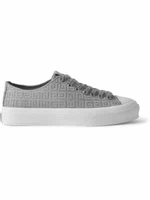 Givenchy - City Leather-Trimmed Logo-Jacquard Sneakers - Men - Gray - EU 41