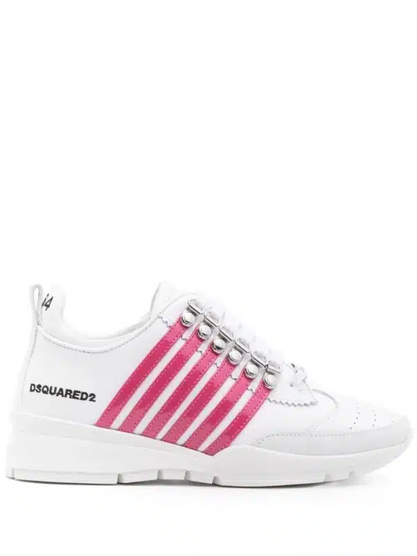 Dsquared2 stripe-detailing leather sneakers - Wit