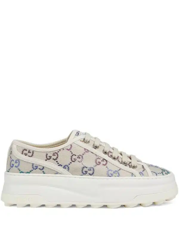 Gucci GG-embellished lace-up sneakers - Beige