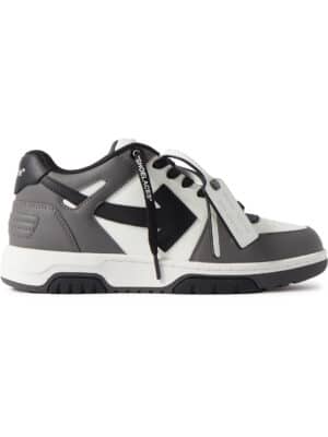 Off-White - Out of Office Leather Sneakers - Men - Gray - EU 40