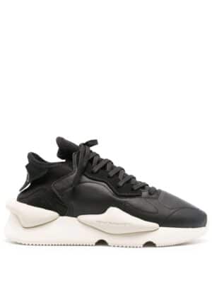 Y-3 Kaiwa chunky leather sneakers - Zwart