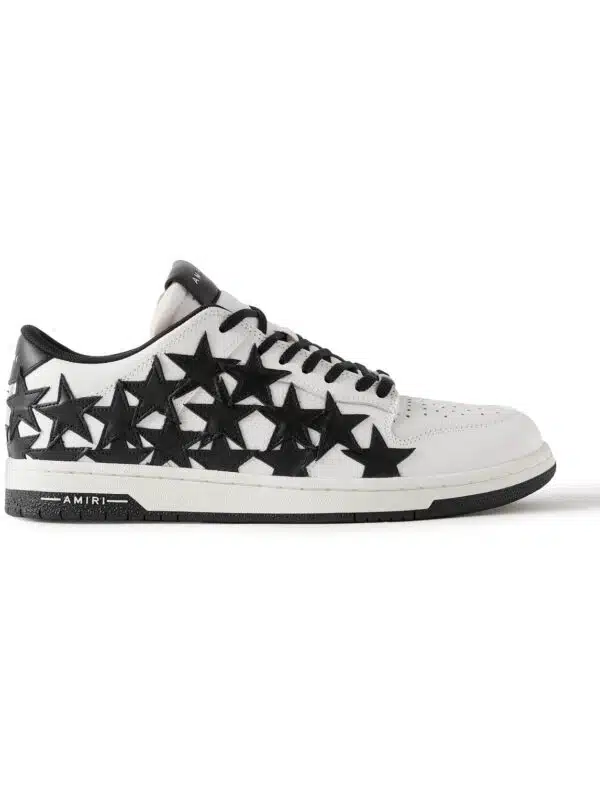 AMIRI - Stars Low Appliquéd Leather Sneakers - Men - White - EU 47