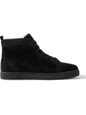 Christian Louboutin - Louis Logo-Embellished Suede High-Top Sneakers - Men - Black - EU 41.5