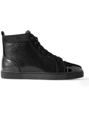 Christian Louboutin - Louis Orlato Logo-Appliquéd Felt-Trimmed Leather and Mesh High-Top Sneakers - Men - Black - EU 41.5