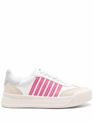Dsquared2 striped lace-up sneakers - Wit