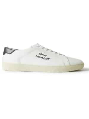 SAINT LAURENT - Court Classic Logo-Embroidered Leather Sneakers - Men - White - EU 44