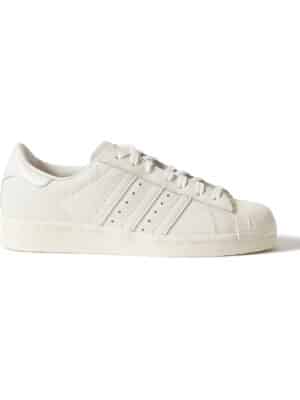 adidas Originals - Superstar 82 Rubber-Trimmed Pebble-Grain Leather Sneakers - Men - White - UK 4