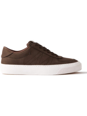 Moncler - Monclub Embroidered Suede Sneakers - Men - Brown - EU 42