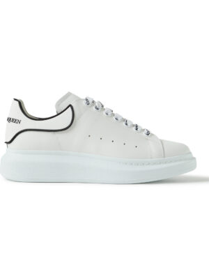 Alexander McQueen - Exaggerated-Sole Rubber-Trimmed Leather Sneakers - Men - White - EU 41.5