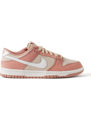 Nike - Dunk Low Retro PRM Leather-Trimmed Suede and Twill Sneakers - Men - Pink - US 6