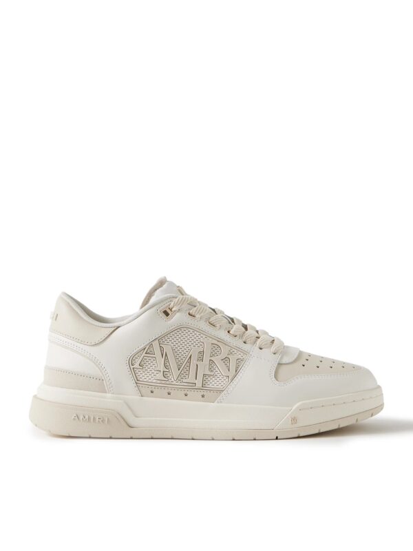 AMIRI - Classic Low Logo-Appliquéd Suede and Rubber-Trimmed Leather Sneakers - Men - Neutrals - EU 44