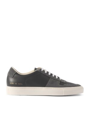 Common Projects - BBall Suede-Trimmed Leather Sneakers - Men - Gray - EU 43