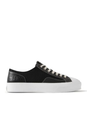 Givenchy - City Logo-Debossed Leather-Trimmed Canvas Sneakers - Men - Black - EU 44