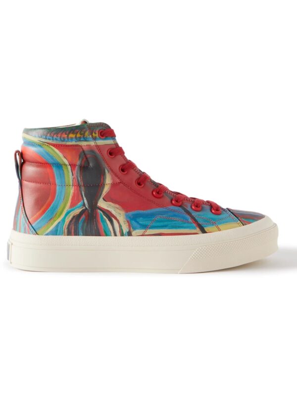 Givenchy - Josh Smith Printed Leather High-Top Sneakers - Men - Red - EU 41