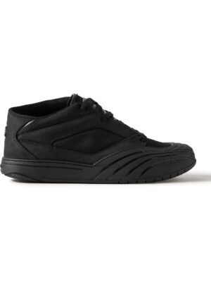 Givenchy - Logo-Debossed Suede and Leather-Trimmed Canvas Sneakers - Men - Black - EU 44