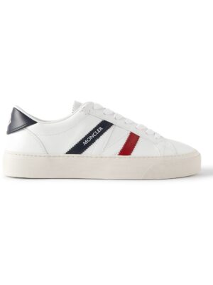 Moncler - Monaco M Striped Leather Sneakers - Men - White - EU 41