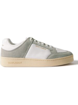 SAINT LAURENT - SL/61 Perforated Leather and Suede Sneakers - Men - Gray - EU 45