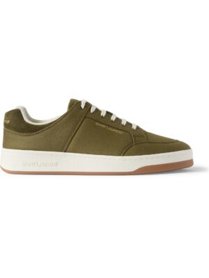 SAINT LAURENT - SL61 Suede-Trimmed Canvas Sneakers - Men - Green - EU 42